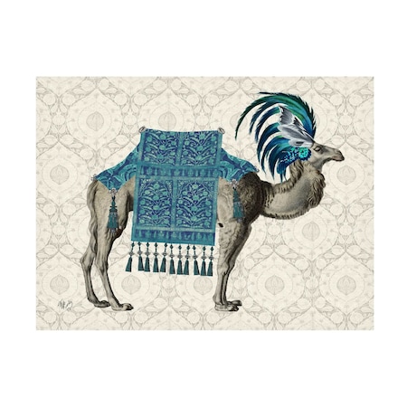 Fab Funky 'Niraj Camel Blue' Canvas Art, 14x19